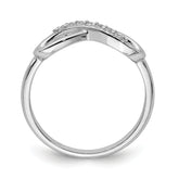 Sterling Silver Rhodium-plated with CZ Infinity Ring